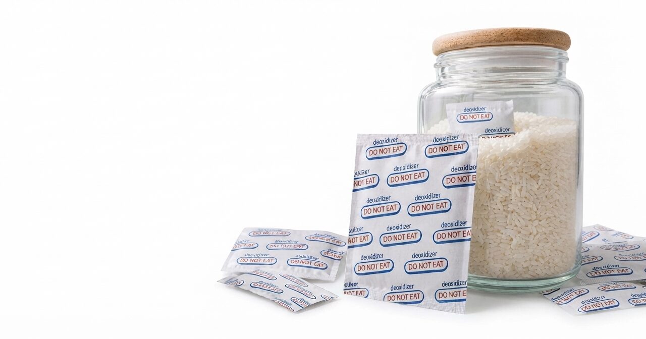 Absorvedor de oxigênio para alimentos aumenta a durabilidade dos alimentos.